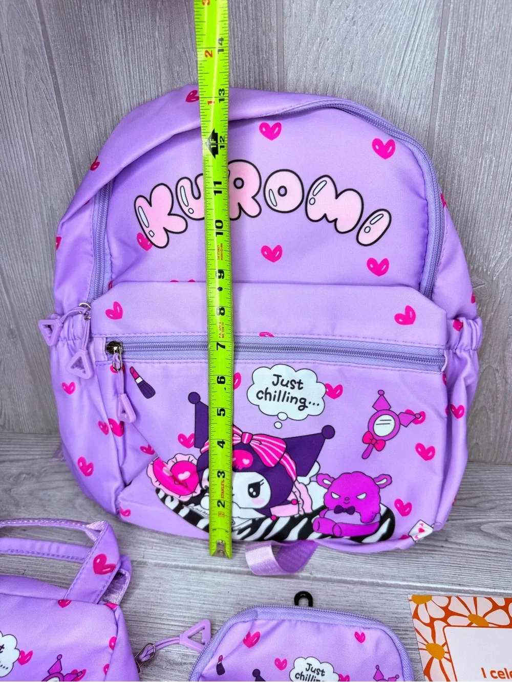 Kuromi backpack bundle , croc charms , keychain , stickers , pen , dragons bags